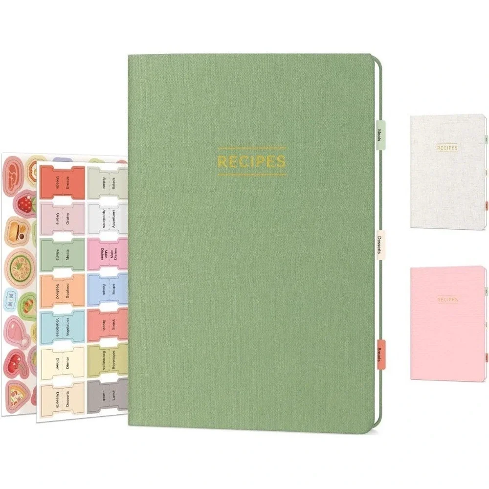 New Recipe Book to Write Your Own Recipes, Blank Cookbook Notebook with Tabs